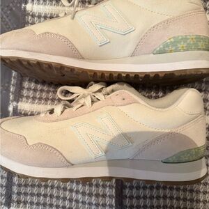 New Balance Cream and Light Blue Sneakers
